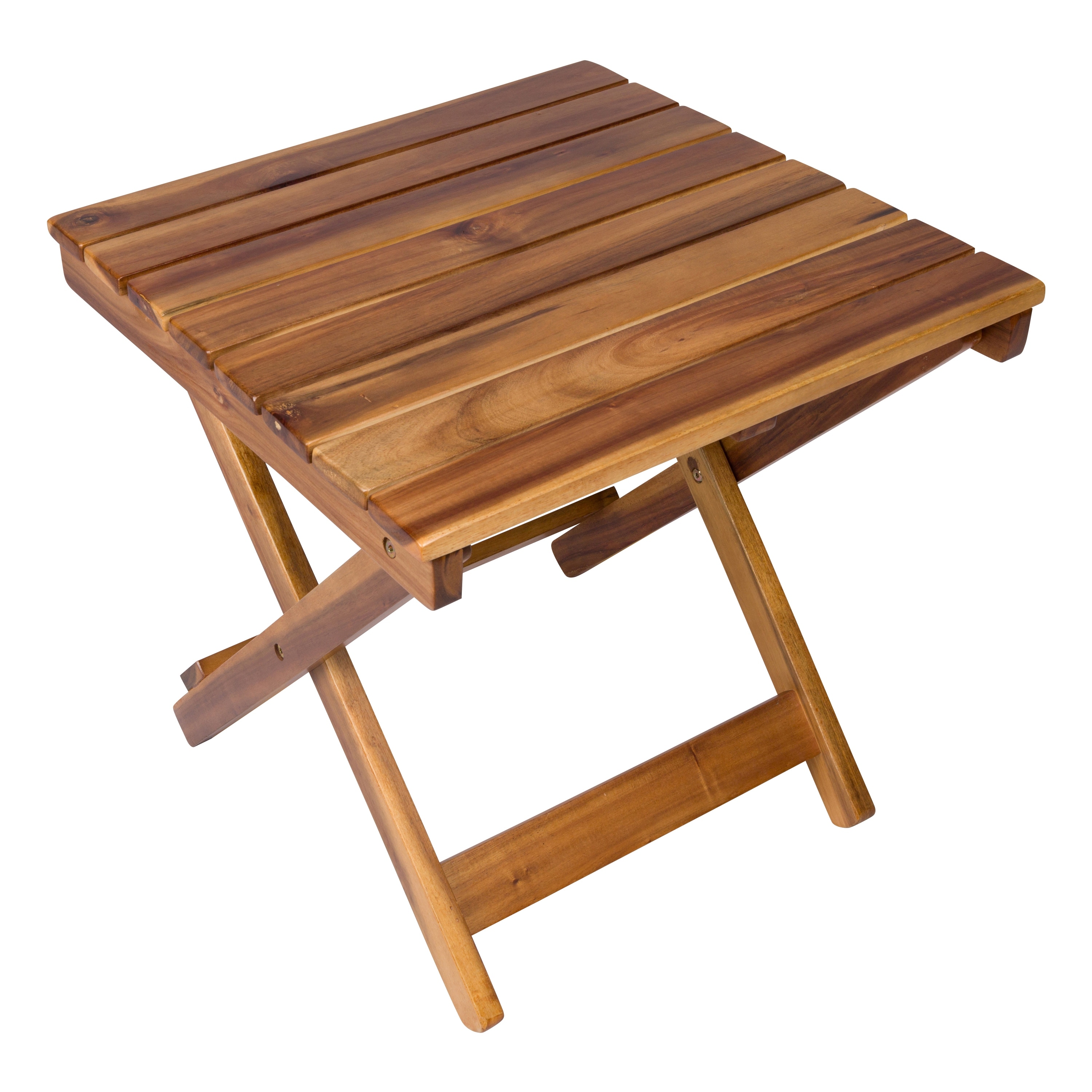 Newport Assembled Square Acacia Outdoor Folding Side Table