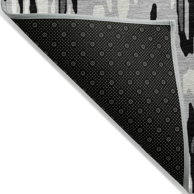 Machine Washable Indoor/ Outdoor Modern Watercolor Chantille Rug