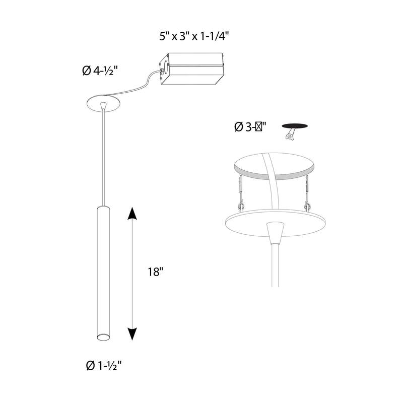 Nova 18 Inch Cylindrical LED CCT Pendant - 18"