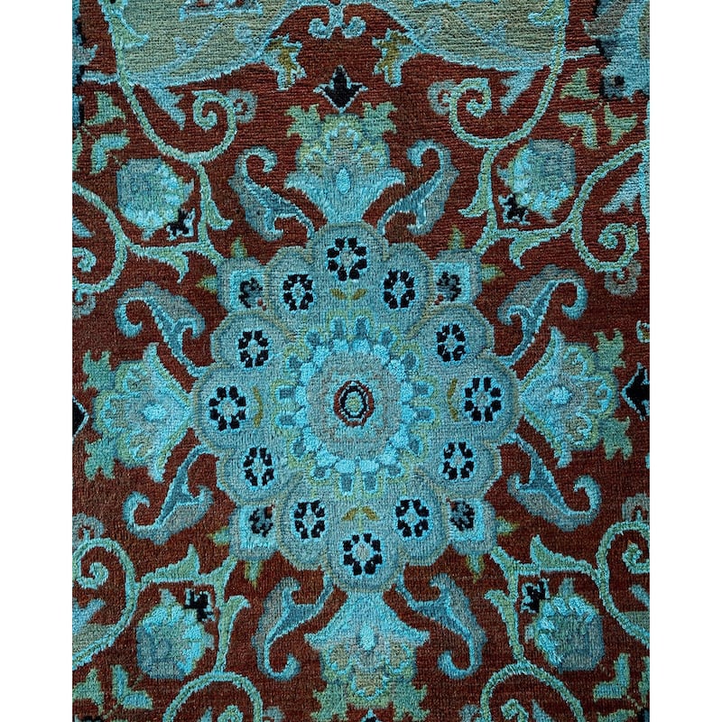 Overton Hand Knotted Wool Vintage Inspired Modern Contemporary Overdyed Beige Area Rug - 10' 1" x 14' 5"