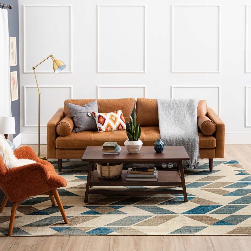 Mohawk Home Rimto Modern Geometric Area Rug - 5' x 8' - Blue - Runner/Rectangle