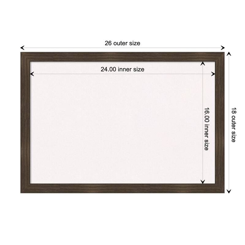 Woodgrain Stripe Wood Framed White Corkboard Bulletin Board - Woodgrain Stripe Chocolate - Board Size 24x16
