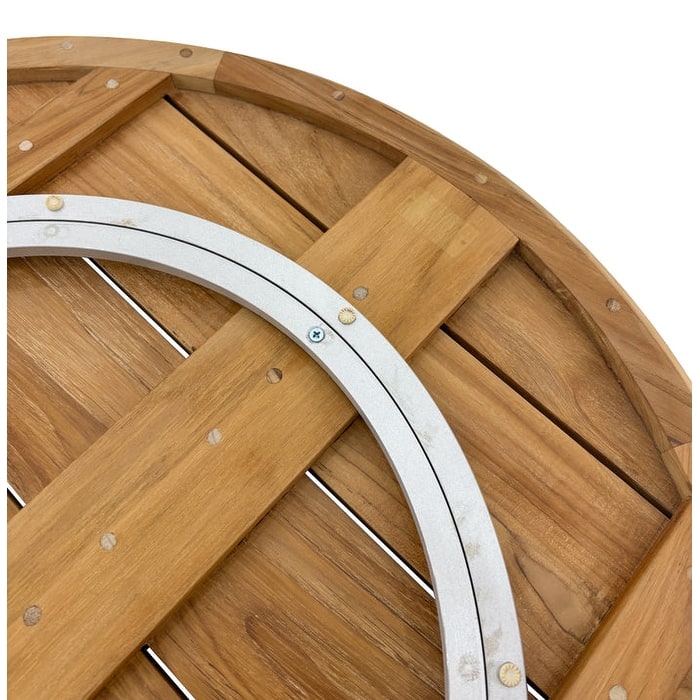 Nordic Teak Natural Indoor or Outdoor Slatted Lazy Susan 31" - 31" x 31"