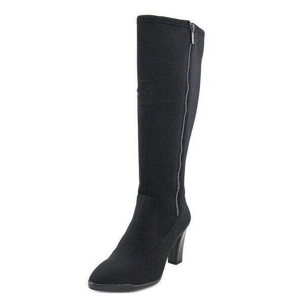 Anne Klein Sport Elek Women Round Toe Canvas Black Knee High Boot