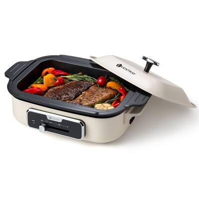 Ventray Electric Smokeless Indoor Grill Healthy Grilling with Rapid Even Heat - Beige