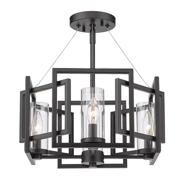 slide 2 of 5, Marco Semi-flush Modern Black Chandelier