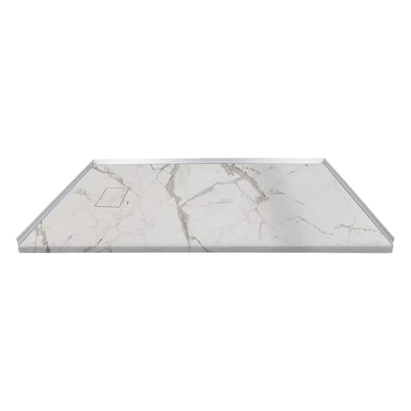 Transolid FZSP6036 59-1/8" x 35-1/2" Rectangular Shower Base with - Calcite