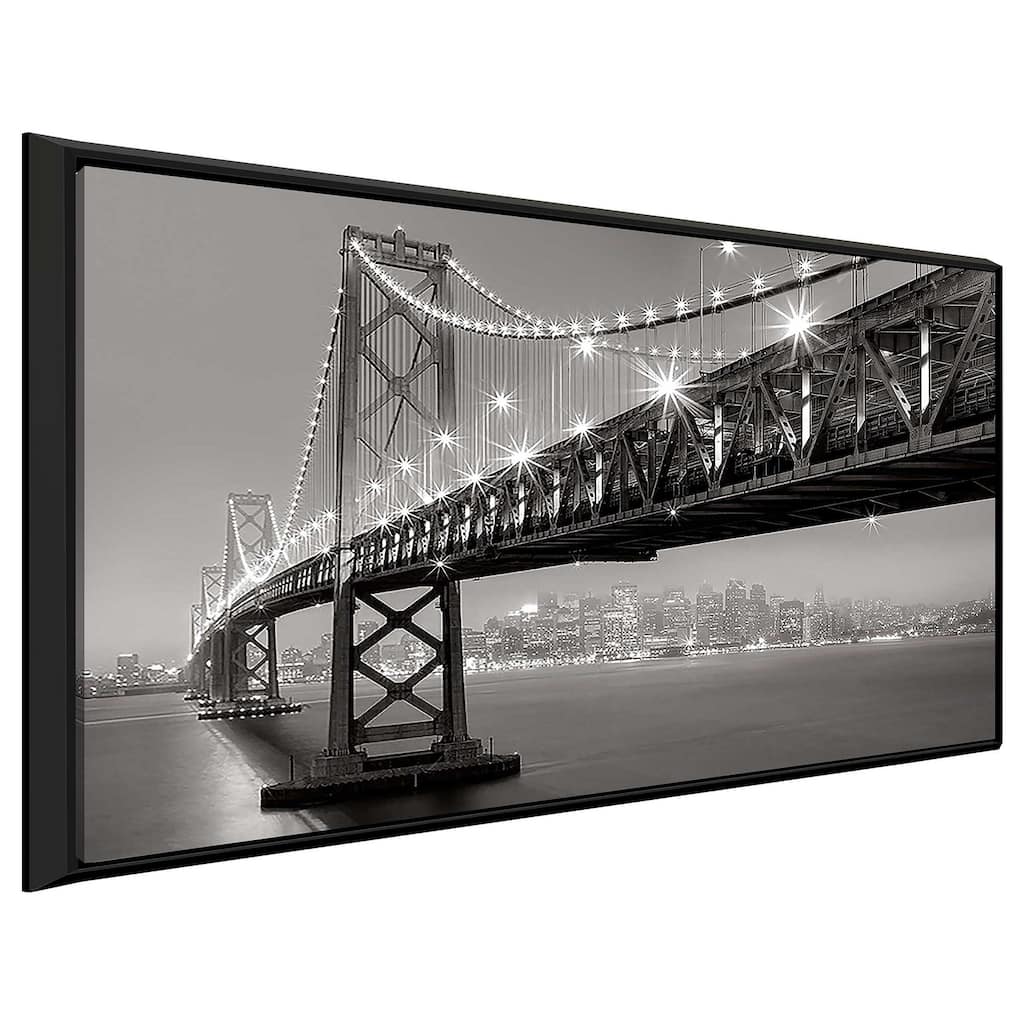 "Bay Bridge at Night" Print on Floating Canvas