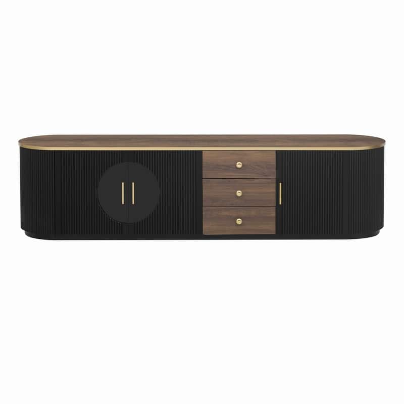 Modern TV Stand with 3 Drawers and Shelf for TVs Up to 80" for Living Room Entertainment Center
