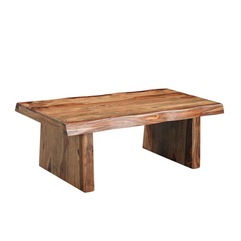 Avenue Live Edge Solid Sheesham Wood 3-Piece Living Room Table Set