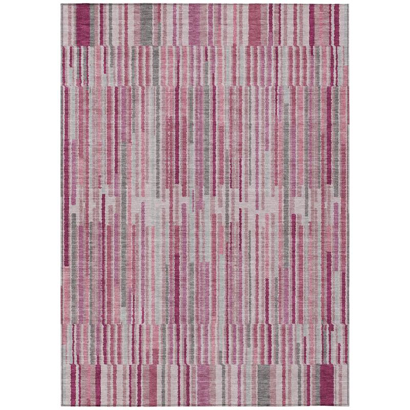 HomeRoots Striped Transitional Rectangle Outdoor Rug