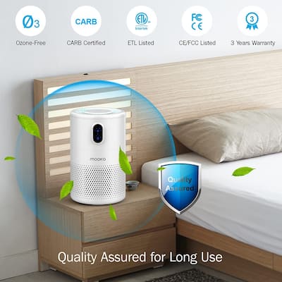 Air Purifiers for Home Large Room up to 860ft² with Night Light,White
