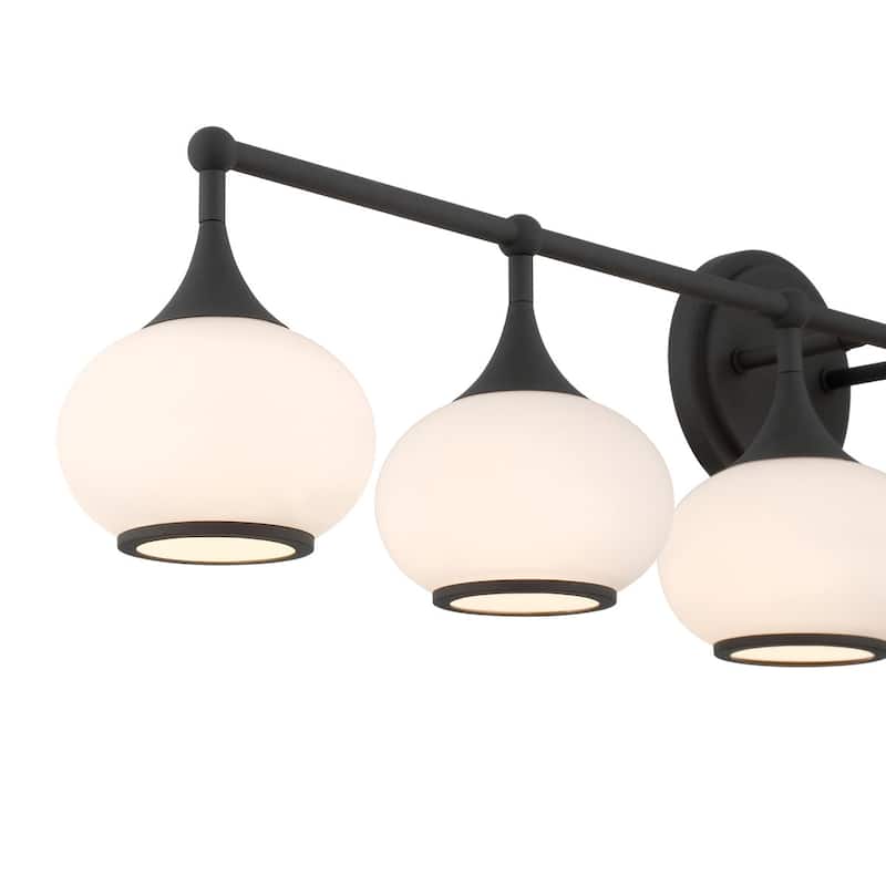 Acroma Aged Brass/Polished Chrome Finish Modern Globe Vanity Light