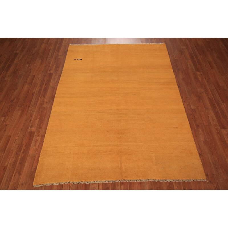 Modern Gabbeh Oriental Area Rug Hand-Knotted Wool Carpet - 5'5" x 7'5"