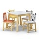 preview thumbnail 6 of 5, 5 Piece Kids Table and Chair Set,1 Kids Wood Table and 4 Chairs