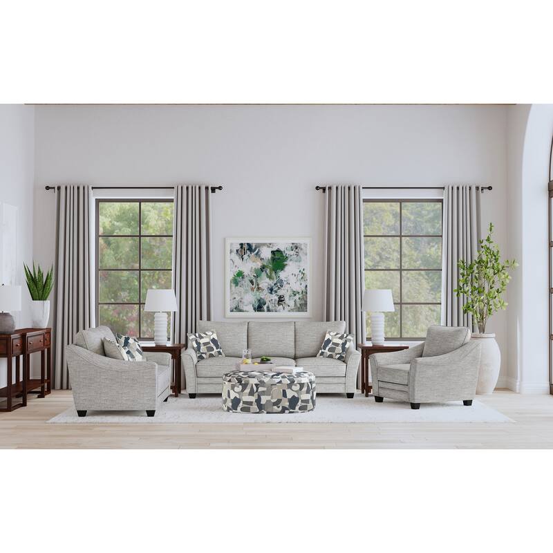 Tomkins Boucle Upholstered Sofa Set Light Grey
