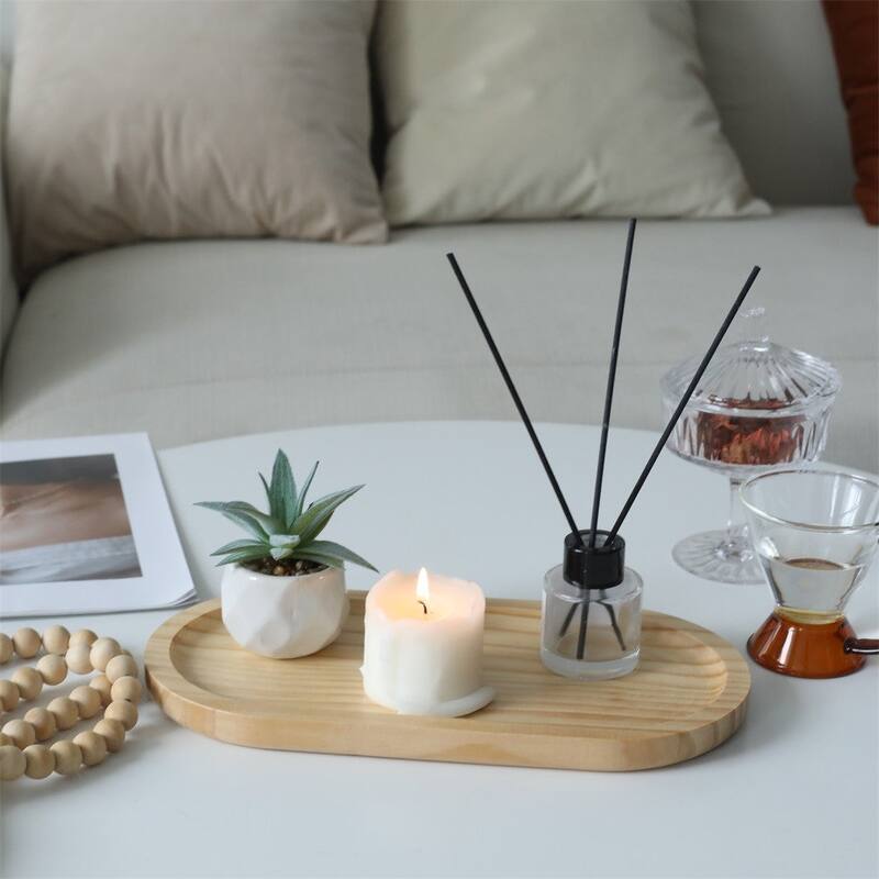 Kishen Ridge Oblong Natural Wood Glossy Tray