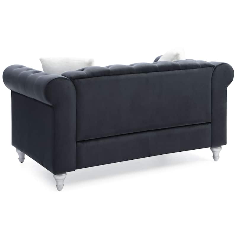 Raisa Microsuede Velvet Tufted Loveseat