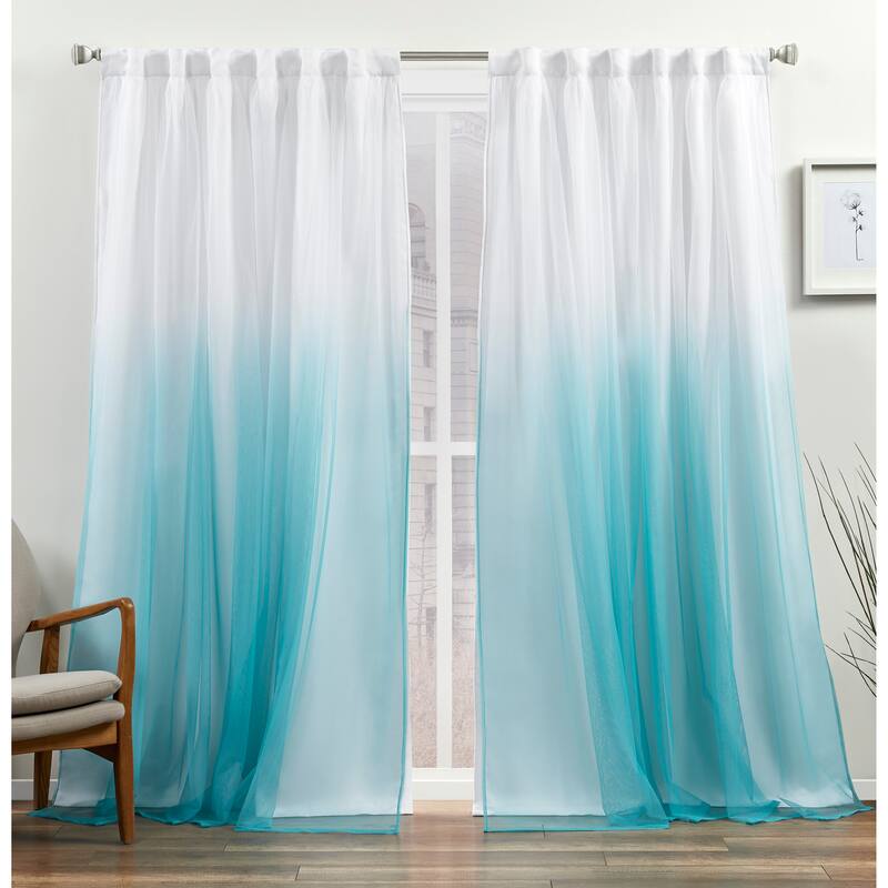ATI Home Crescendo Lined Blackout Hidden Tab Curtain Panel Pair - 52x84 - Aqua