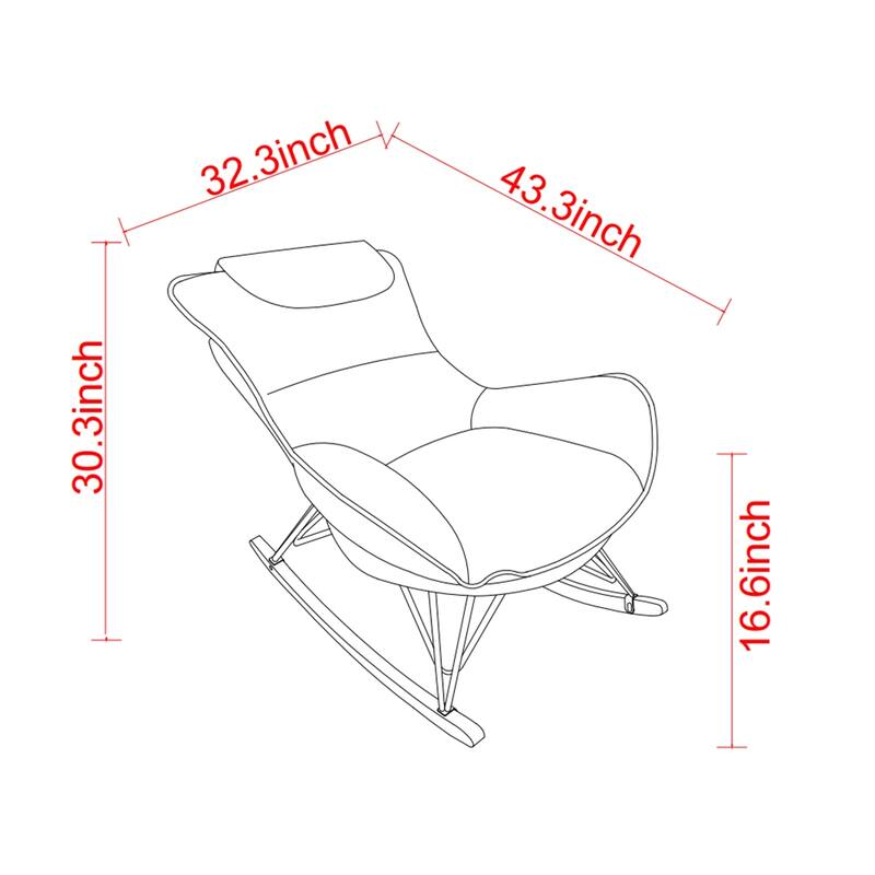 Leisure Single Rocking Chair, Detachable and Washable Seat Cushion