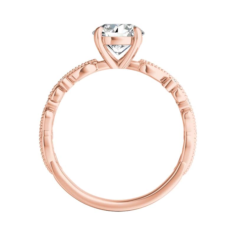 Auriya 14k Gold 1/2ct TW Vintage Moissanite and Diamond Engagement Ring 1/10cttw