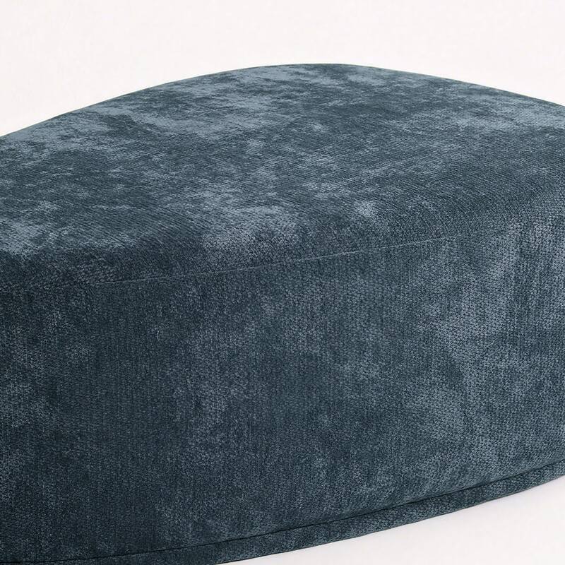 Bonnie 26"/43" W Chenille Small/ Oversized Triangular Cheese Ottoman