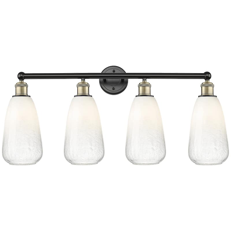 Innovations Lighting 616-4W-16-33 Brookhaven Almond Vanity Brookhaven - Black Antique Brass / Opal