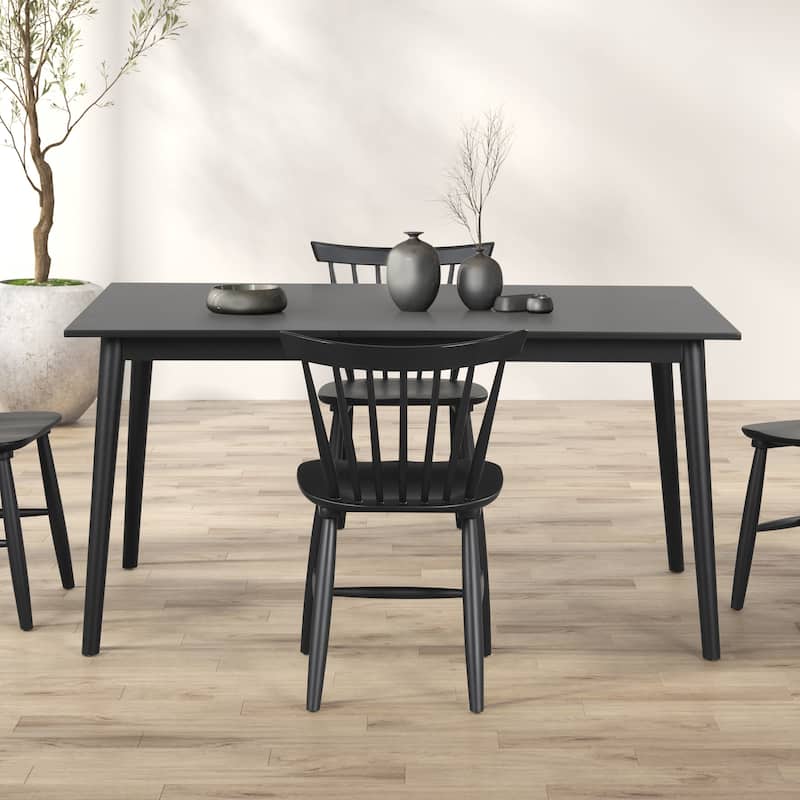Furniture of America Olivea Mid-Century Modern 60-inch Black Wood Dining Table