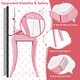 preview thumbnail 8 of 12, Pink Kids Vanity Table and Stool Set with 360 Rotating Mirror and Whiteboard Perfect for Gift - 27"L x 16.5"W x 39.5"H