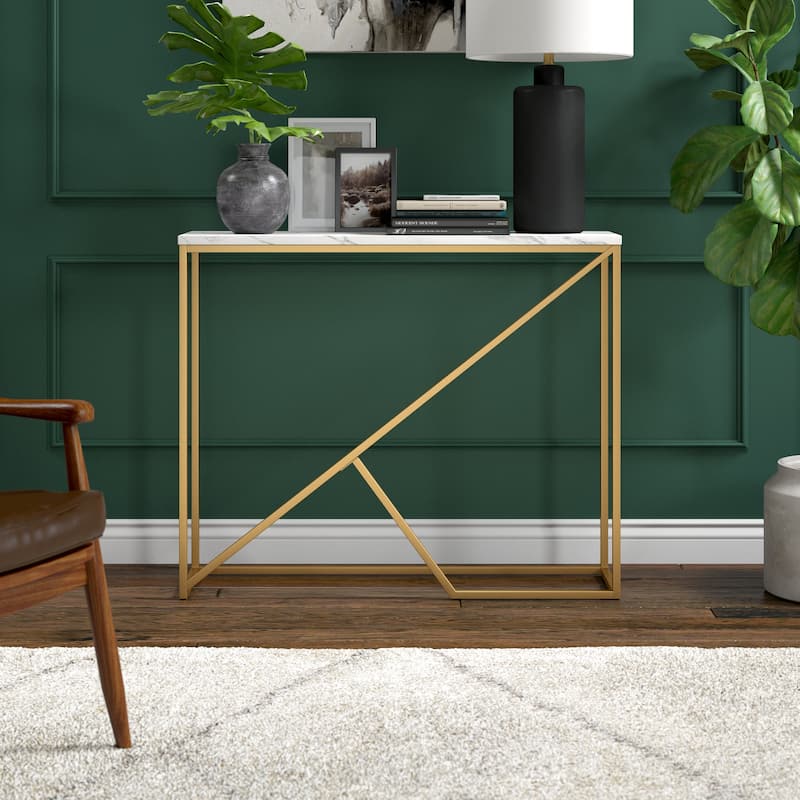 Stella 36" Wide Console Table with Faux Marble Top