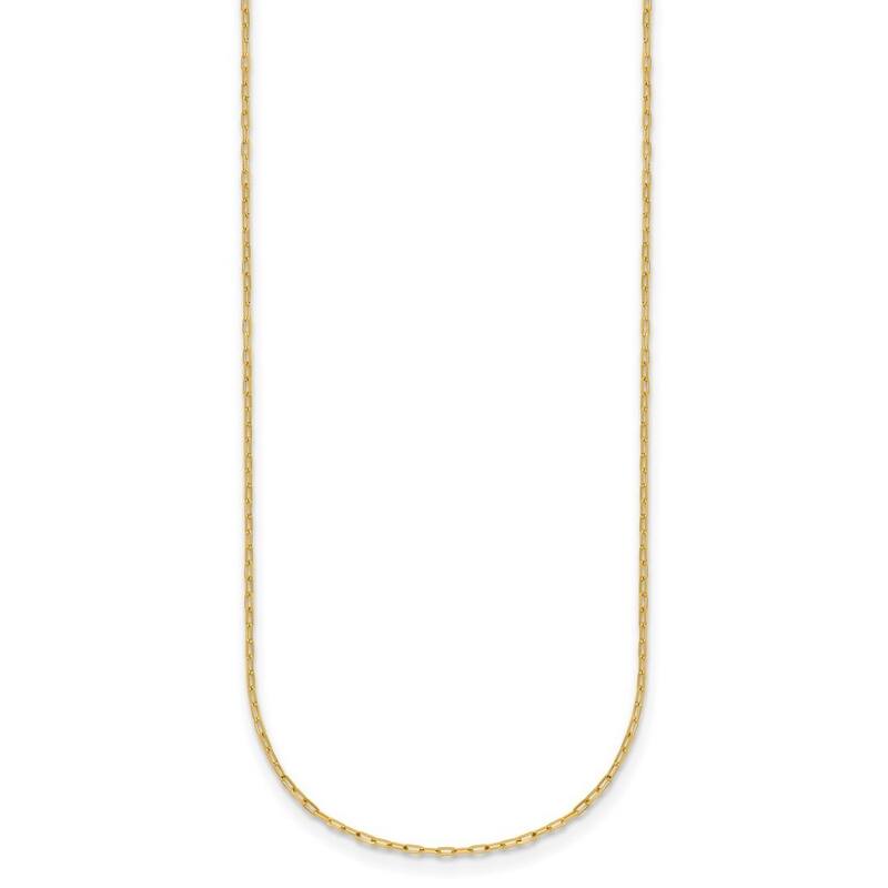Curata Italian 14k Yellow Gold 0.9mm Diamond Cut Cable Chain Necklace (Lobster)