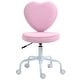 preview thumbnail 2 of 7, HOMCOM Heart Love Shaped Back Design Office Chair with Adjustable Height and 360 Swivel Castor Wheels, Pink