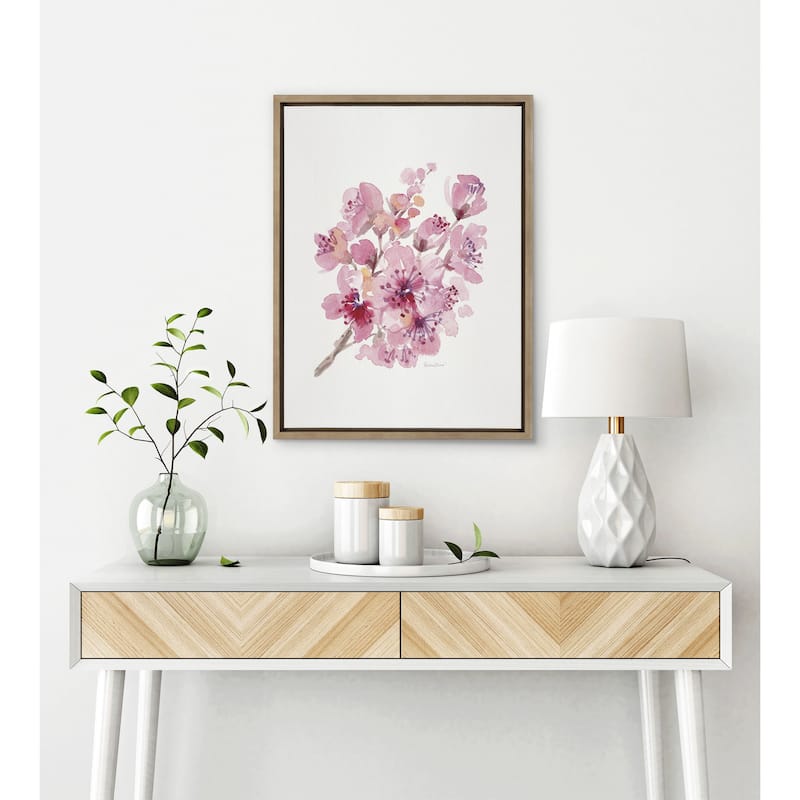 Kate and Laurel Sylvie Cherry Blossom 2 Framed Canvas by Patricia Shaw