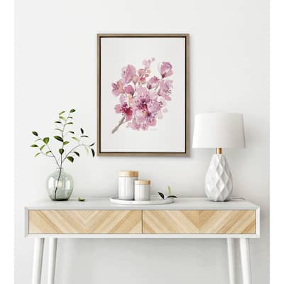Kate and Laurel Sylvie Cherry Blossom 2 Framed Canvas by Patricia Shaw