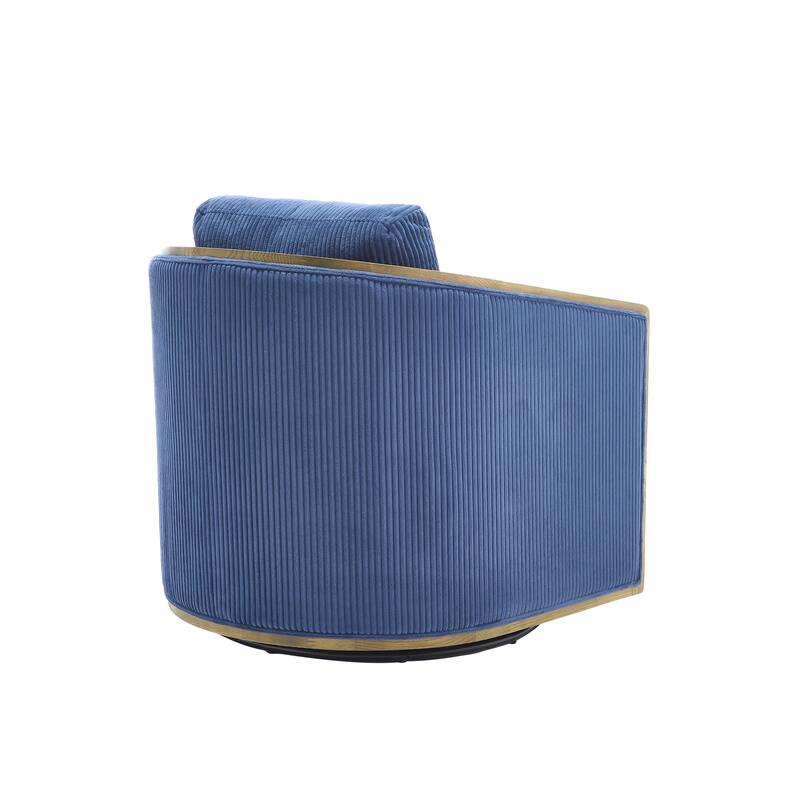 Corduroy Barrel Chair, Comfortable Living Room Accent Sofa Chair, 360 Degree Swivel Side Club Chair Leisure Arm Chair