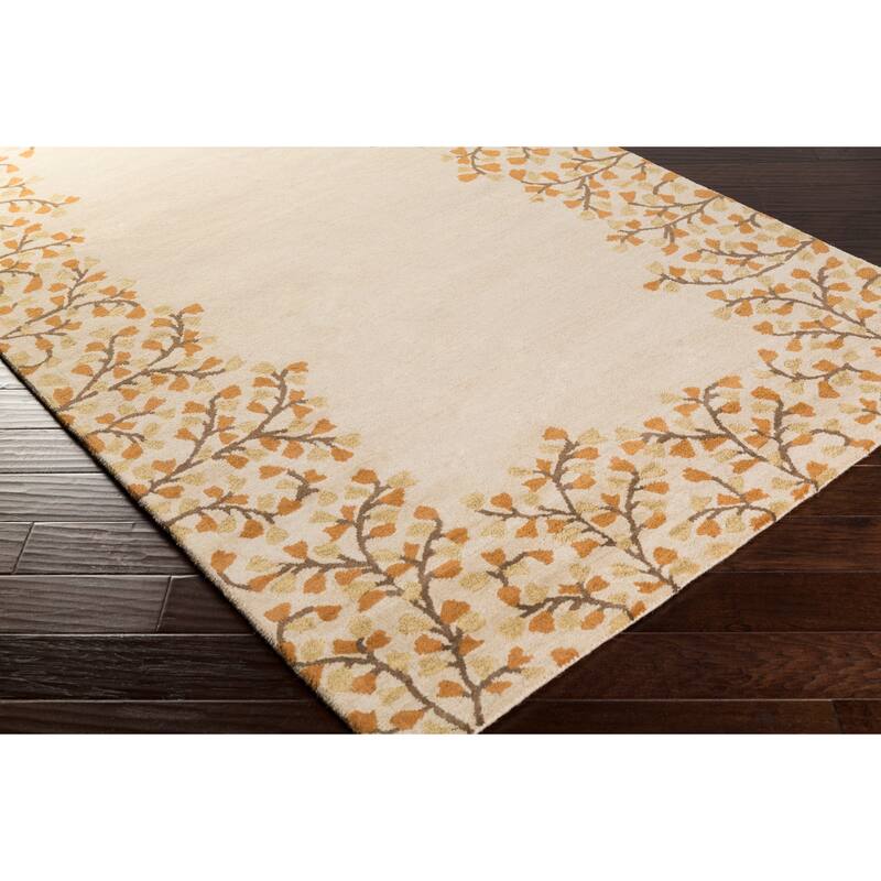 Rome Hand Tufted Floral Border Area Rug