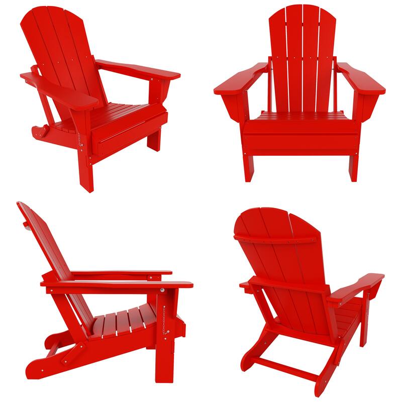 POLYTRENDS Laguna All Weather Poly Outdoor Adirondack Chair - Foldable (Set of 4)