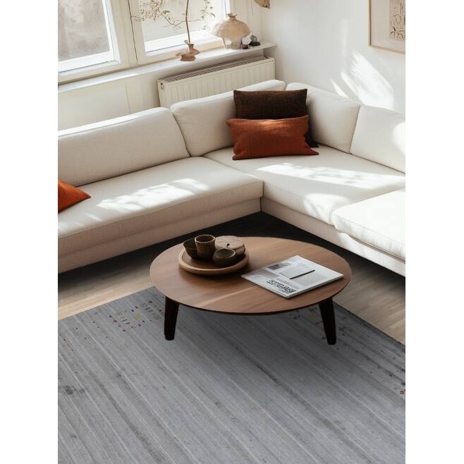Hand Knotted Oriental Viscose Silk Carpet Tribal Animal Pictorial Greys & Charcoal Gabbeh Area Rug - 11' 9'' X 8' 11''