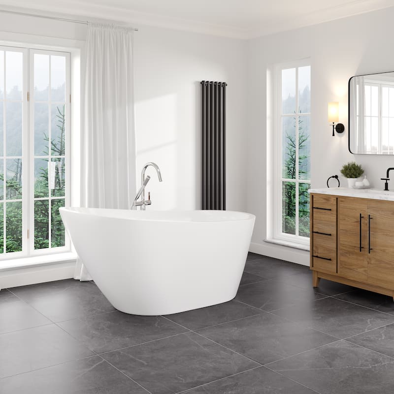 Eviva Luna White Acrylic Slipper Freestanding Bathtub