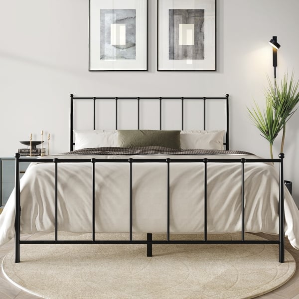 CraftPorch Minimalist Timeless Metal Platform Bed - Black - King