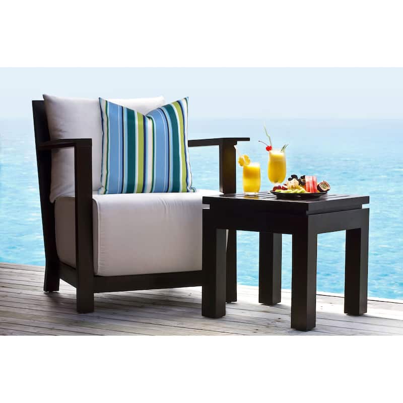 Sis Covers Solarium Striped Indoor/ Outdoor Accent Pillow - 26" x 26" - Breakers Blue