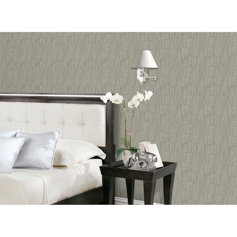 Galerie Wallcoverings Boutique Bamboo Stripe Non-woven Shimmery Wallpaper Roll