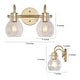 preview thumbnail 6 of 7, Modern Gold 2-Light Bathroom Vanity Light Orb Glass Wall Sconce - L 13"x W 7"x H 9"