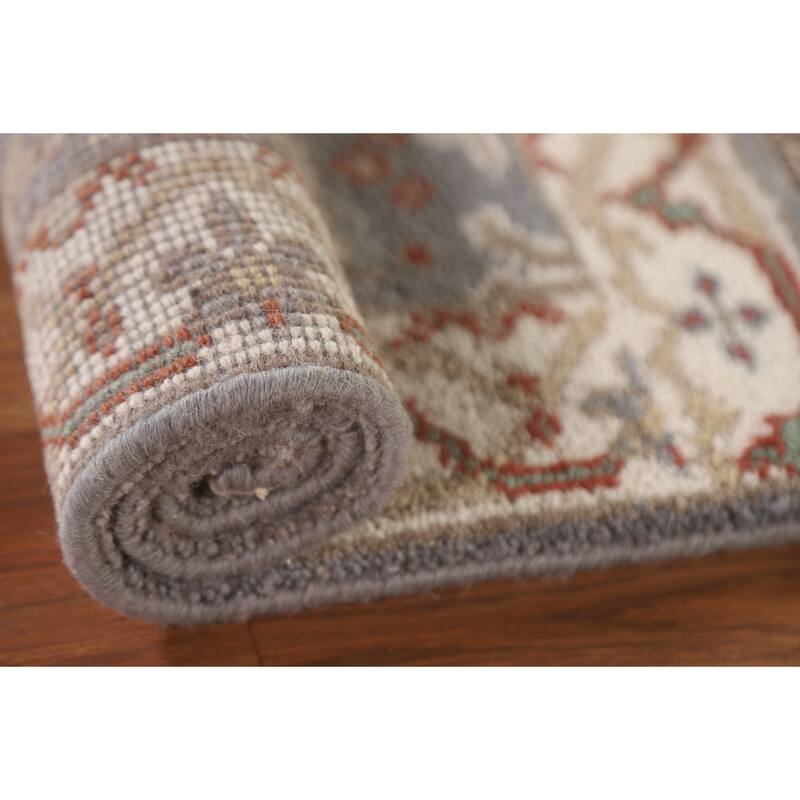 Grey Oushak Indian Area Rug Handmade Wool Carpet - 2'0"x 3'0"
