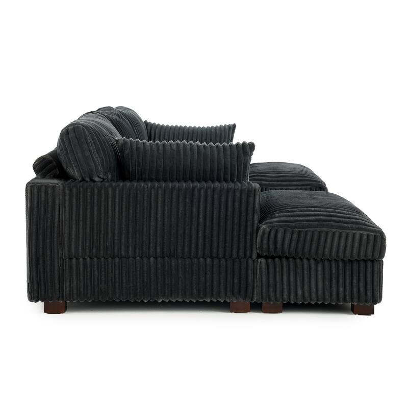 Modren Plush Oversized Modular Sectional Sofa Set with Chaise&Ottoman.