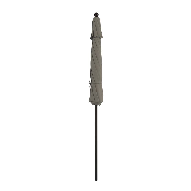 California Umbrella 9' Rd. Aluminum Frame, Fiberglass Rib Market Umbrella, Push Open, Bronze Finish, Pacifica Fabric