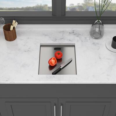 15" Undermount Bar Sink with Folding Faucet