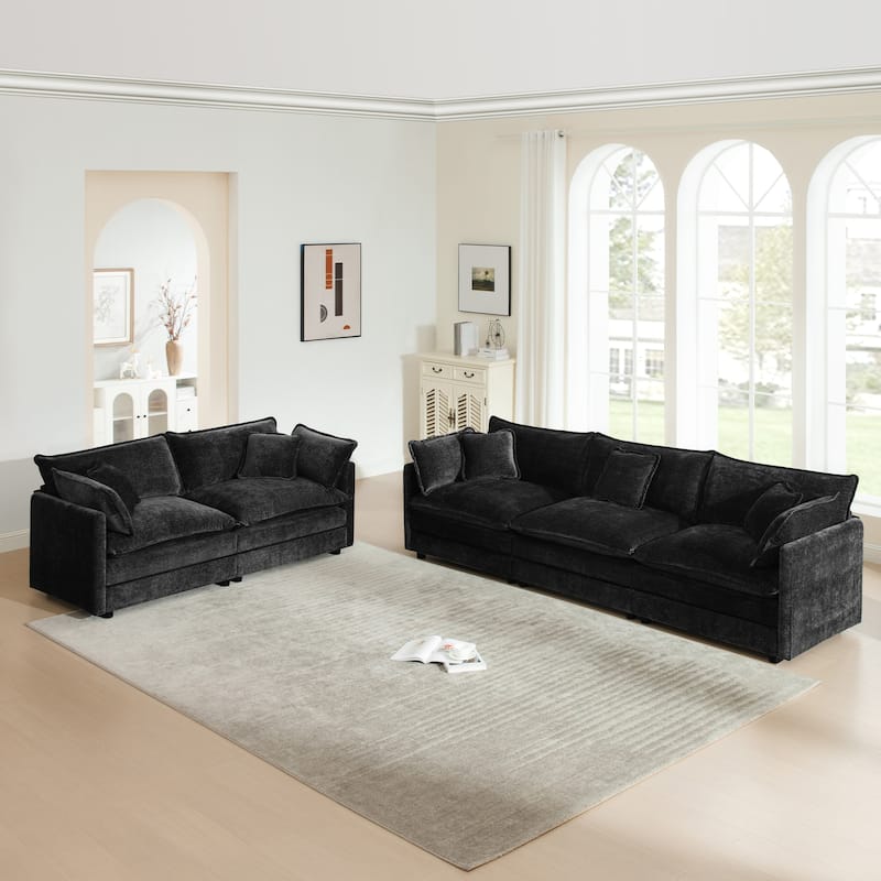 Cloud Chenille Upholstered Modular Sectional Sofa with DIY Combination Design