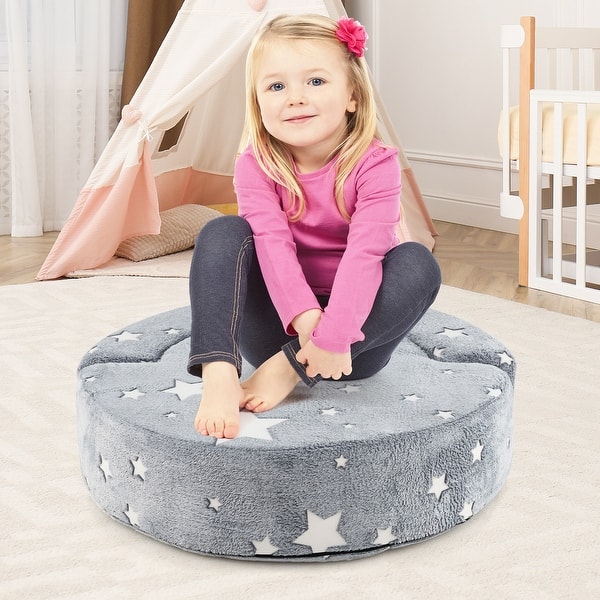 slide 2 of 9, 2-in-1 Kids Sofa and Cushion with Luminous Star Design - 31.5" x 25" x 16" Grey