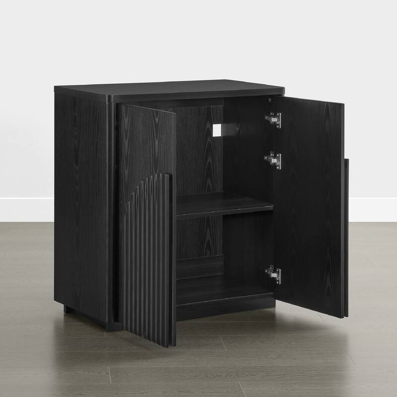 Spruce & Spring Modern Sideboard Buffet Cabinet with Wave Design